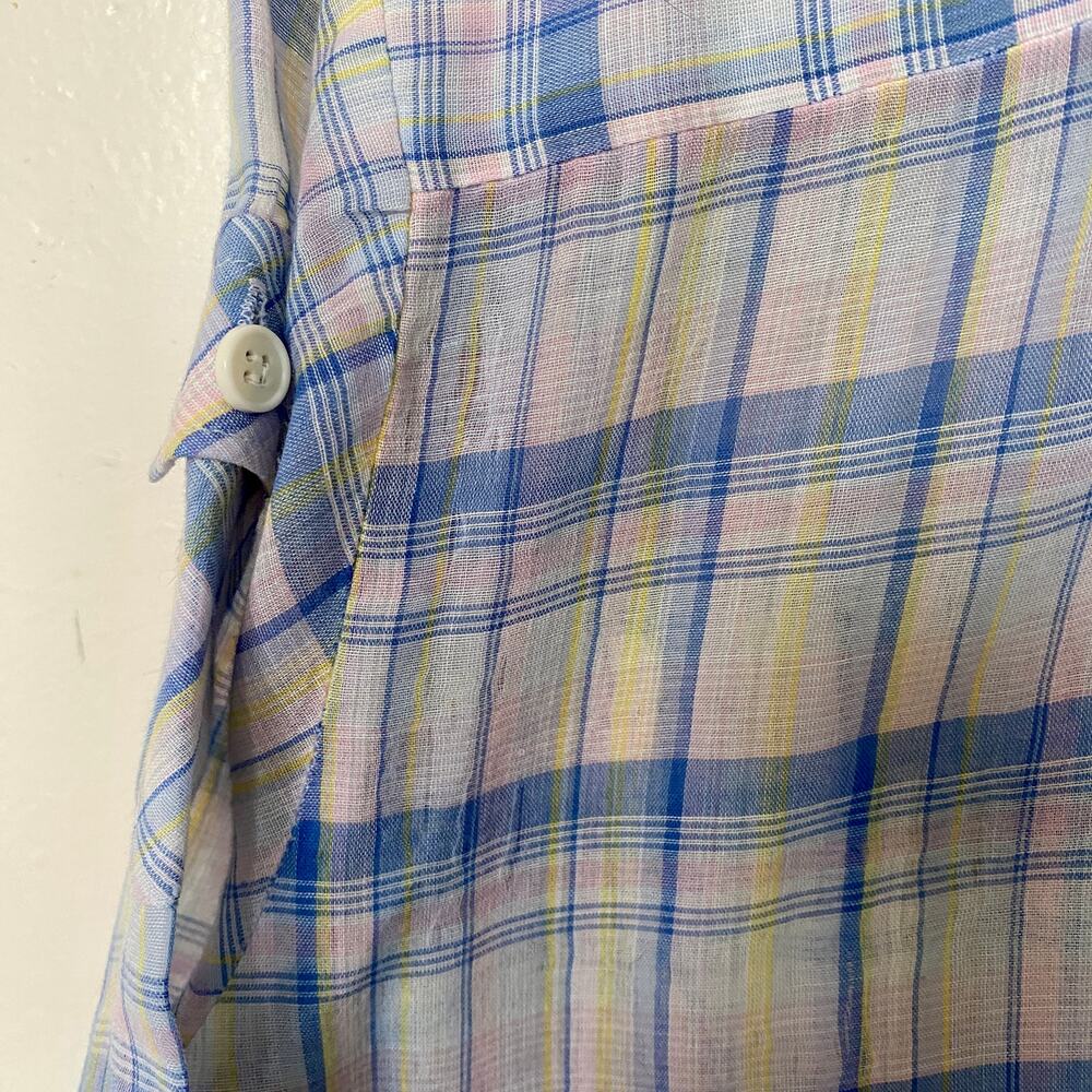 Vintage 1970's Thin Pearl Snap Short Sleeve Plaid Shirt - Picture 5 of 7